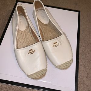 Coach cream espadrille flats